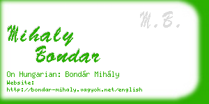 mihaly bondar business card