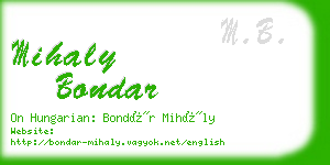 mihaly bondar business card